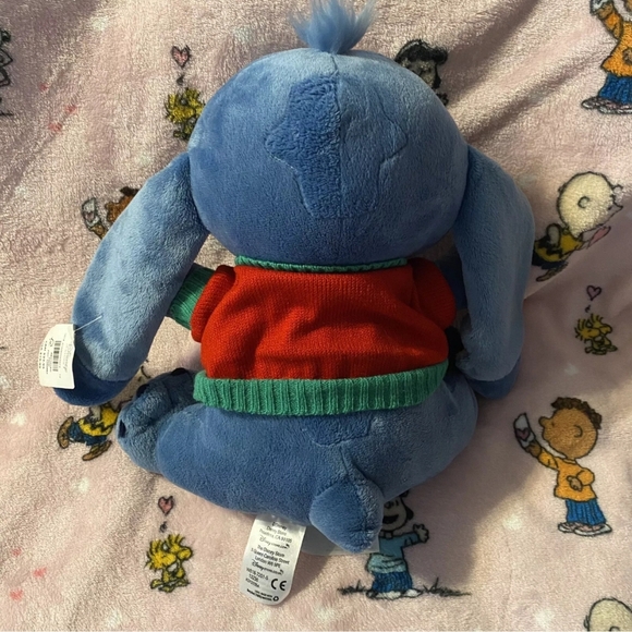 Disney Store Stitch Plaid Bow Tie Red Sweater Stuffed Animal Plush Holiday - Picture 2 of 5